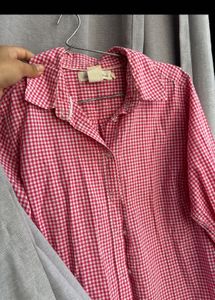 Pink & White plaid Checked Shirt