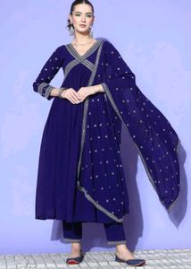 Royal Blue Kurta Set with Dupatta