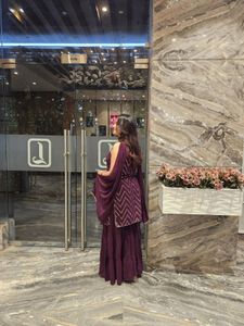Elegant Burgundy Kurta Set with Dupatta