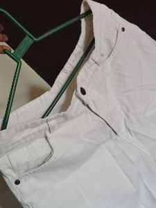 Classic White Denim Shorts
