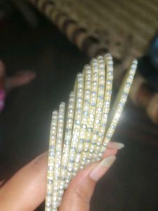 Sparkling Pearl &amp; Crystal Bangles Set