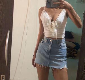Denim Mini Skirt (MANGO)