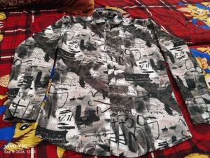 Abstract Print Button-Down Shirt