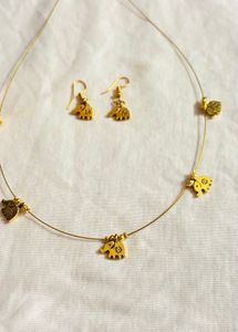 Handmade Invisible necklace with small elephant pe