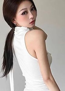 Elegant White Cowl Neck Sleeveless Top