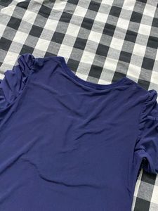 Elegant Embellished Blue Tunic Top
