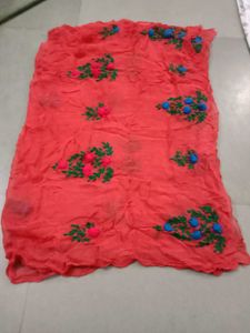 Embroidered red Dupatta Scarf