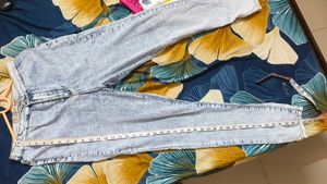 Acid Wash High-Waisted Jeans