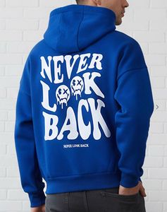 Blue Graphic Print Hoodie