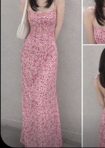 Pink Floral Midi Dress