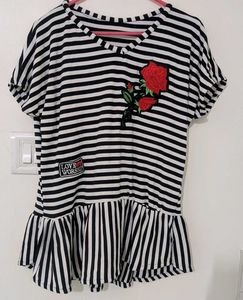 Black And White Striped Top