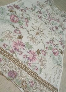 Elegant Embroidered Suit with Aqua Dupatta