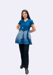 Elegant Blue Printed Kurta for Women
