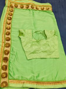 Elegant Green Saree with Blouse