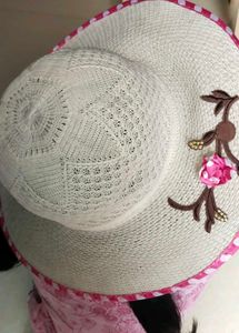 🌸 Cream Floral Summer Sun Hat | Stylish Wide Brim