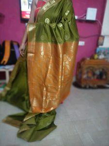 beautiful golden olive saree