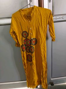 Yellow Embroidered Kurta