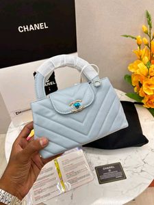 Chanel Handbag - Sky Blue Chevron