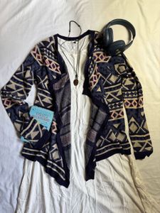 Open front knit cardigan