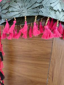 Vibrant Pink &amp; Olive Green Lehenga Choli Set