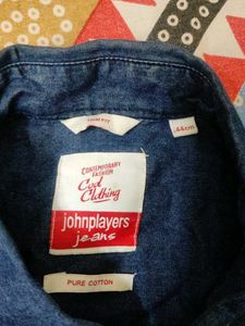 branded Denim Long Sleeve Shirt