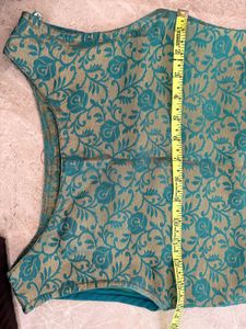 Elegant Teal Brocade Kurta