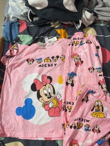 Minnie Mouse Pink Pajama Set 3 piece se