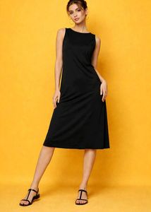Classic Black Sleeveless Midi Dress