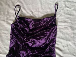 Purple Velvet Mini Dress