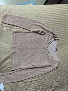 Sparkly V-Neck Long Sleeve Top