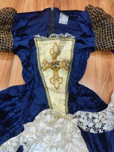 Elegant Blue &amp; Gold Medieval Gown