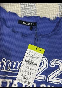 Blue 'Attitude 22' Ruffle Tee