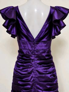 Elegant Purple Satin Evening Gown