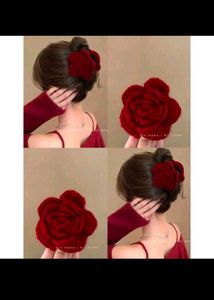 1 Red Rose Hair Claw Clip for 99