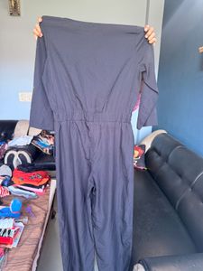 Chic black with golden Button-Up jumpsuit