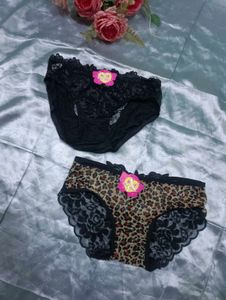 Lace Trim Panty Set