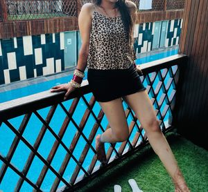 Leopard Print Spaghetti Strap Top