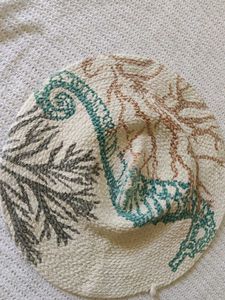 Round Ocean Themed Accent Rug