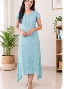 Beautiful Sky Blue Ethnic Gown