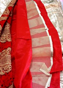 Red &amp; Gold Embroidered Lehenga Choli