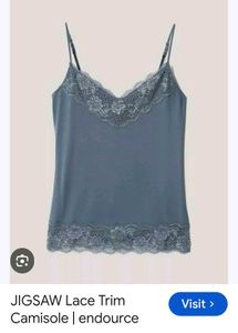 Light Blue Lace Trim Camisole