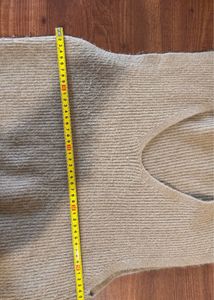 Beige Knit V-Neck Sweater