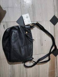 Black Faux Leather Crossbody Bag(U.K)