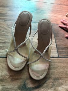 set of 2-  Crystal heel and transparent heels