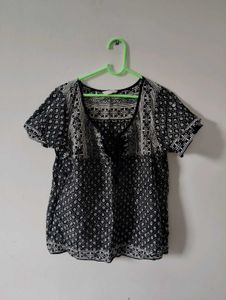 Boho Print V-Neck Top