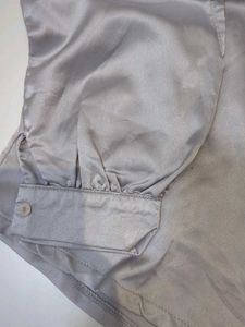 Elegant silver Satin party top