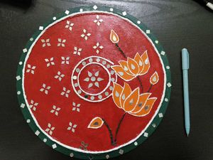 Handmade Lotus Lippan Art Painting Plate