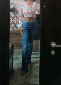 Cute Multicolour Printing Crop Top