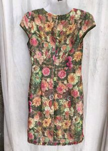 Embellished Floral Print Sheath Dress