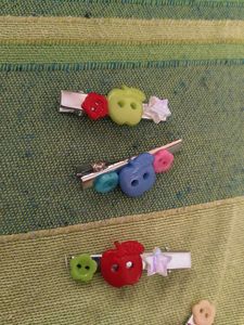 🍎 Cute Apple Button Hair Clips for Girls
